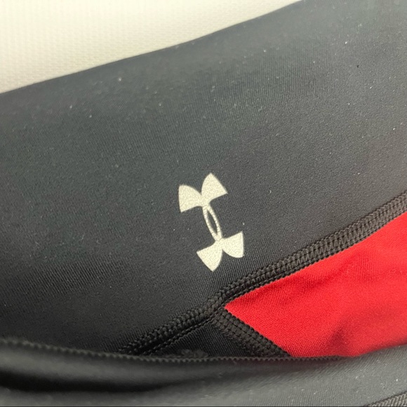 28) Under Armour Black & Red Wisconsin Badger Athletic Workout Tights Legging XS - Picture 12 of 12